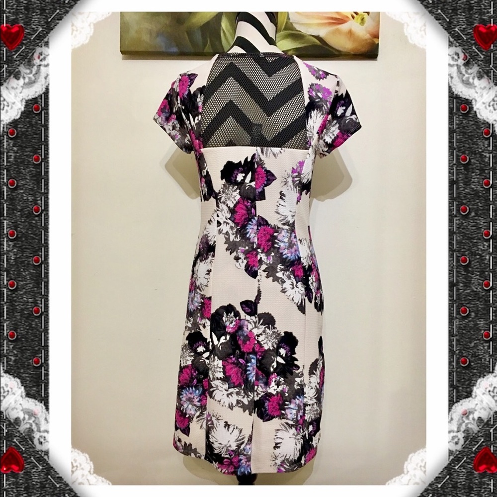I.N.C. Fish Net Inserted Floral Print Dress